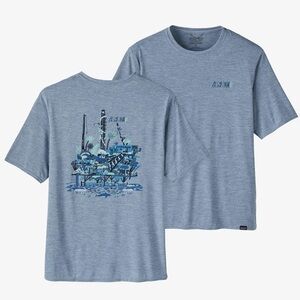 Patagonia Capilene® Cool Daily Graphic Shirt - REEF THE RIGS Steam Blue X-Dye